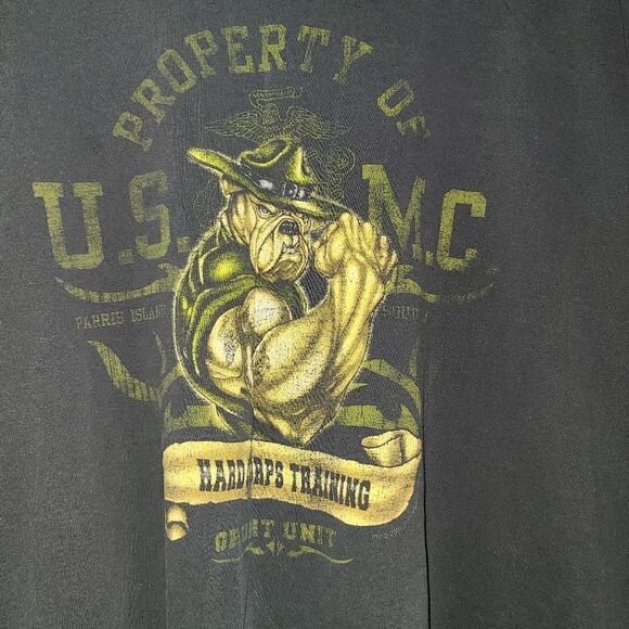Gildan Property Of U.S.M.C. Hard Corps Training Black T-shirt Size 3XL - Picture 3 of 9